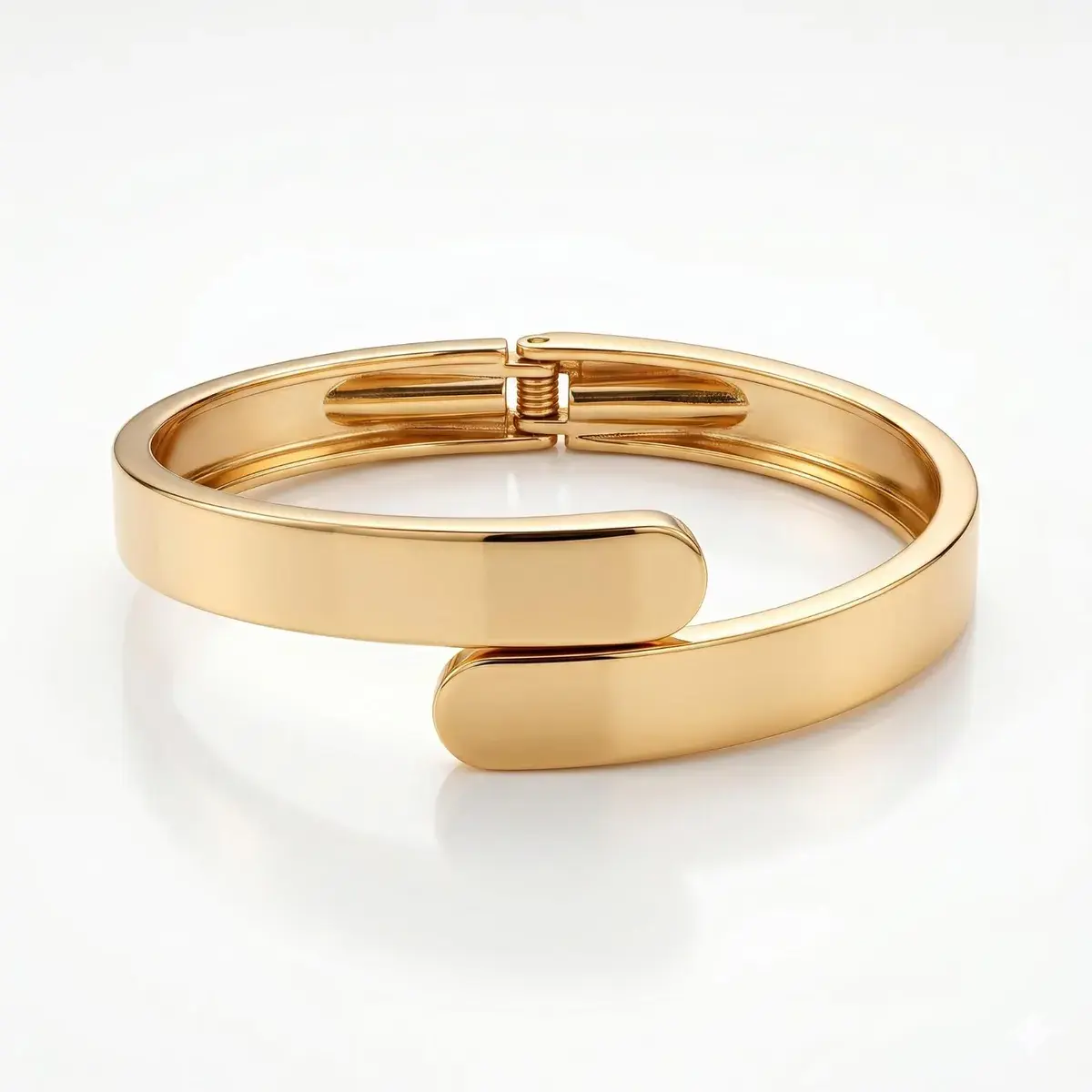 Rose Gold Minimal Open Cuff Bracelet and Golden Leaf Designer Bracelet