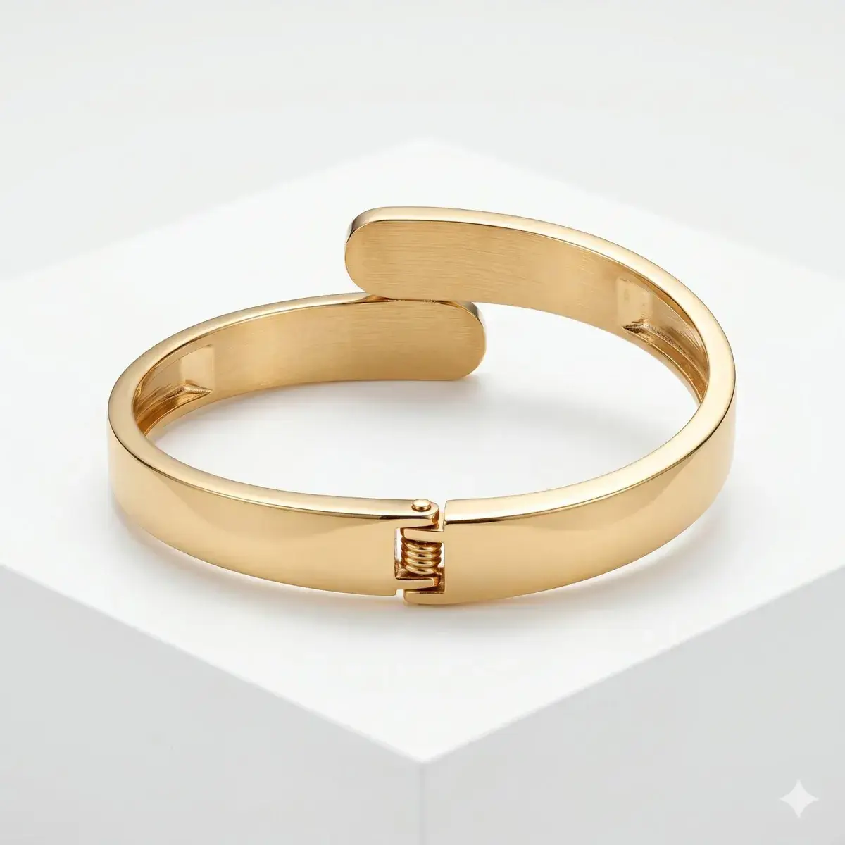Rose Gold Minimal Open Cuff Bracelet and Golden Leaf Designer Bracelet