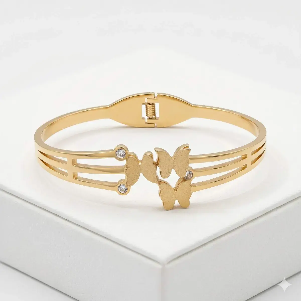 Golden Butterfly & Leaf Bracelet Set