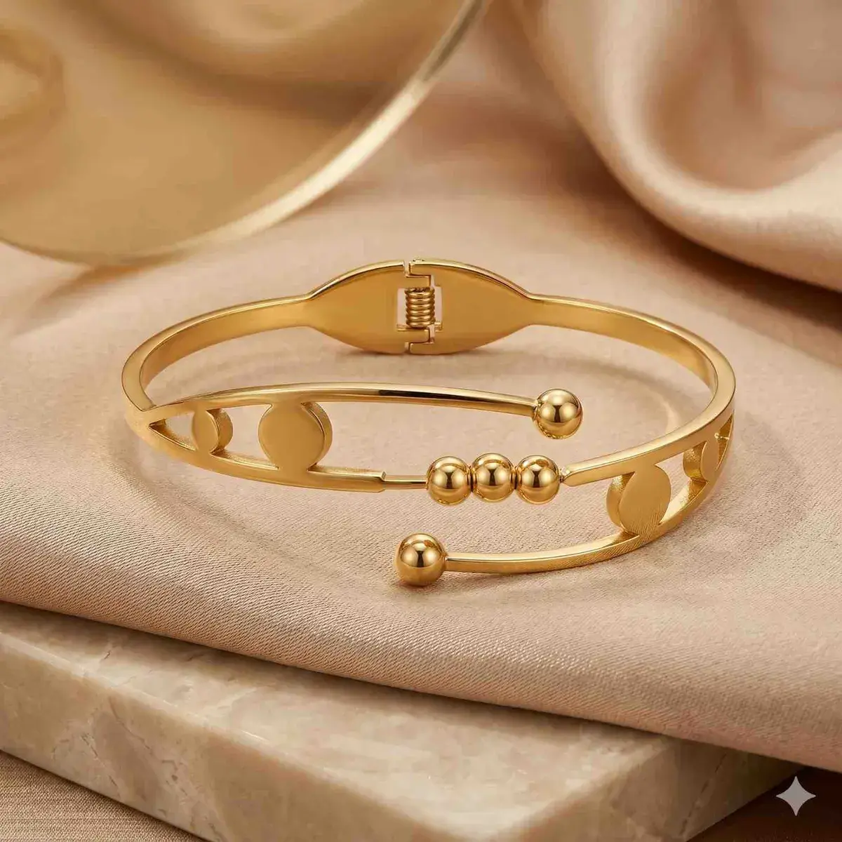 Trendy Desire Luxe Gold-Tone Designer Bangle Combo Set (Pack of 2)