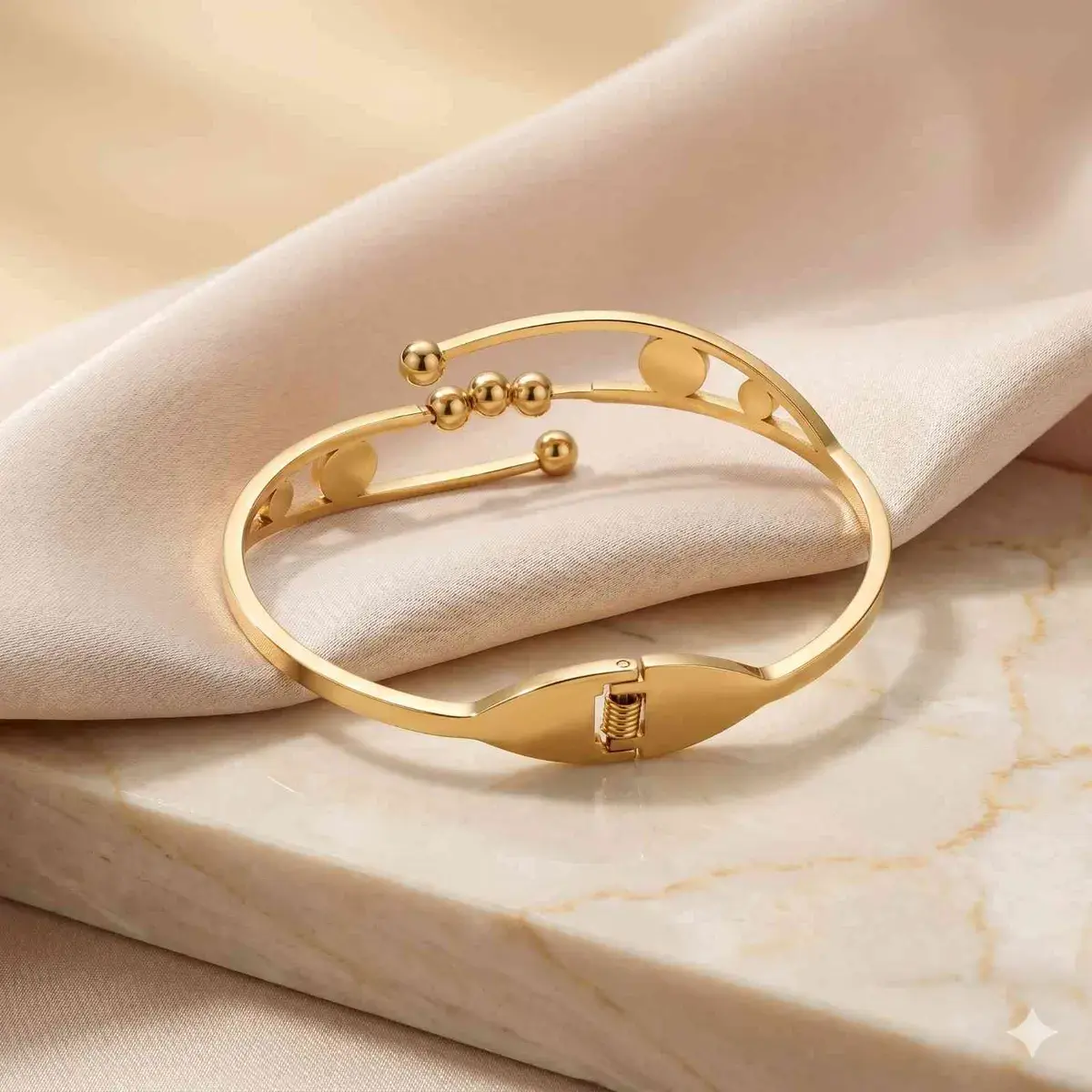Trendy Desire Luxe Gold-Tone Designer Bangle Combo Set (Pack of 2)