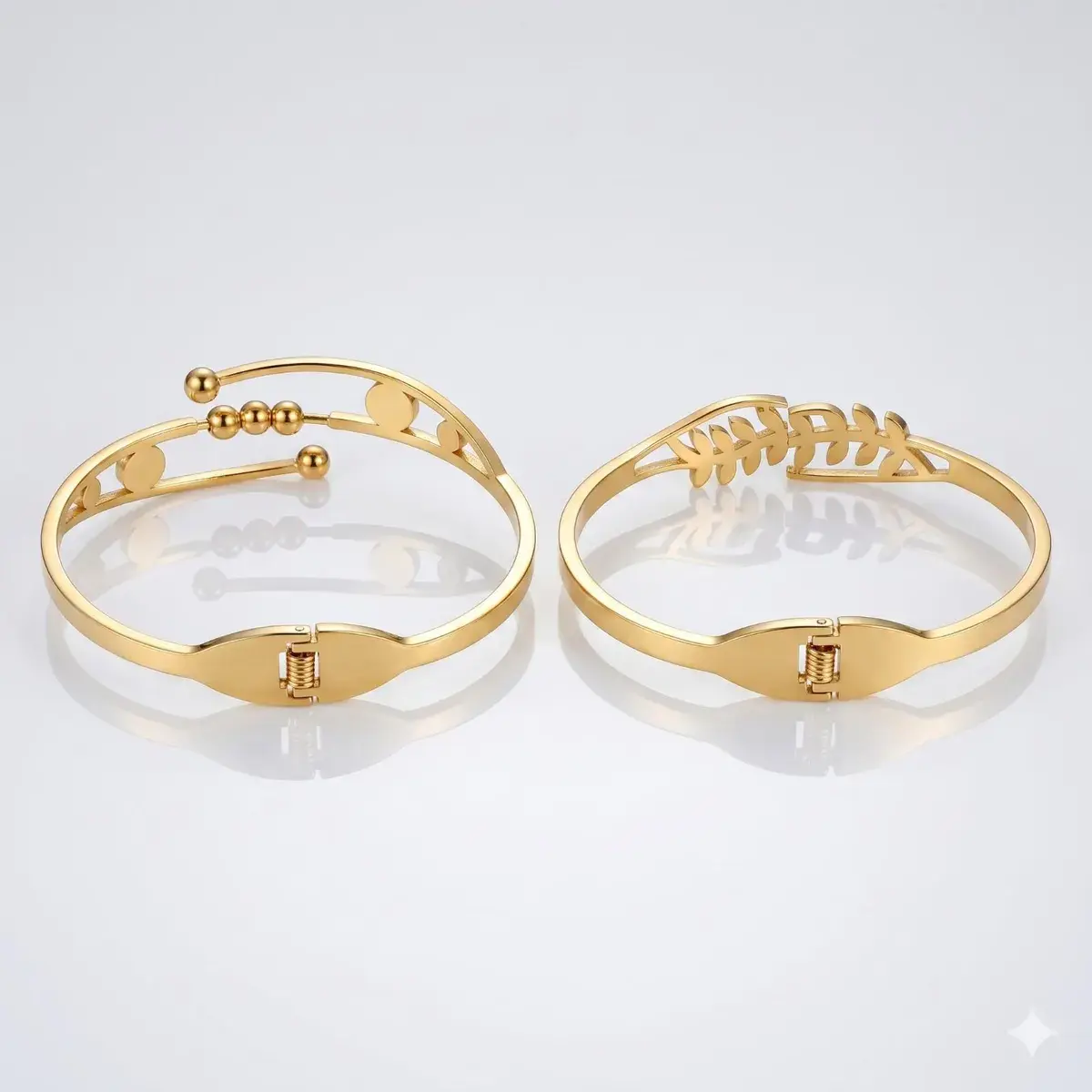 Golden Leaf & Bead Bracelet Combo for Women