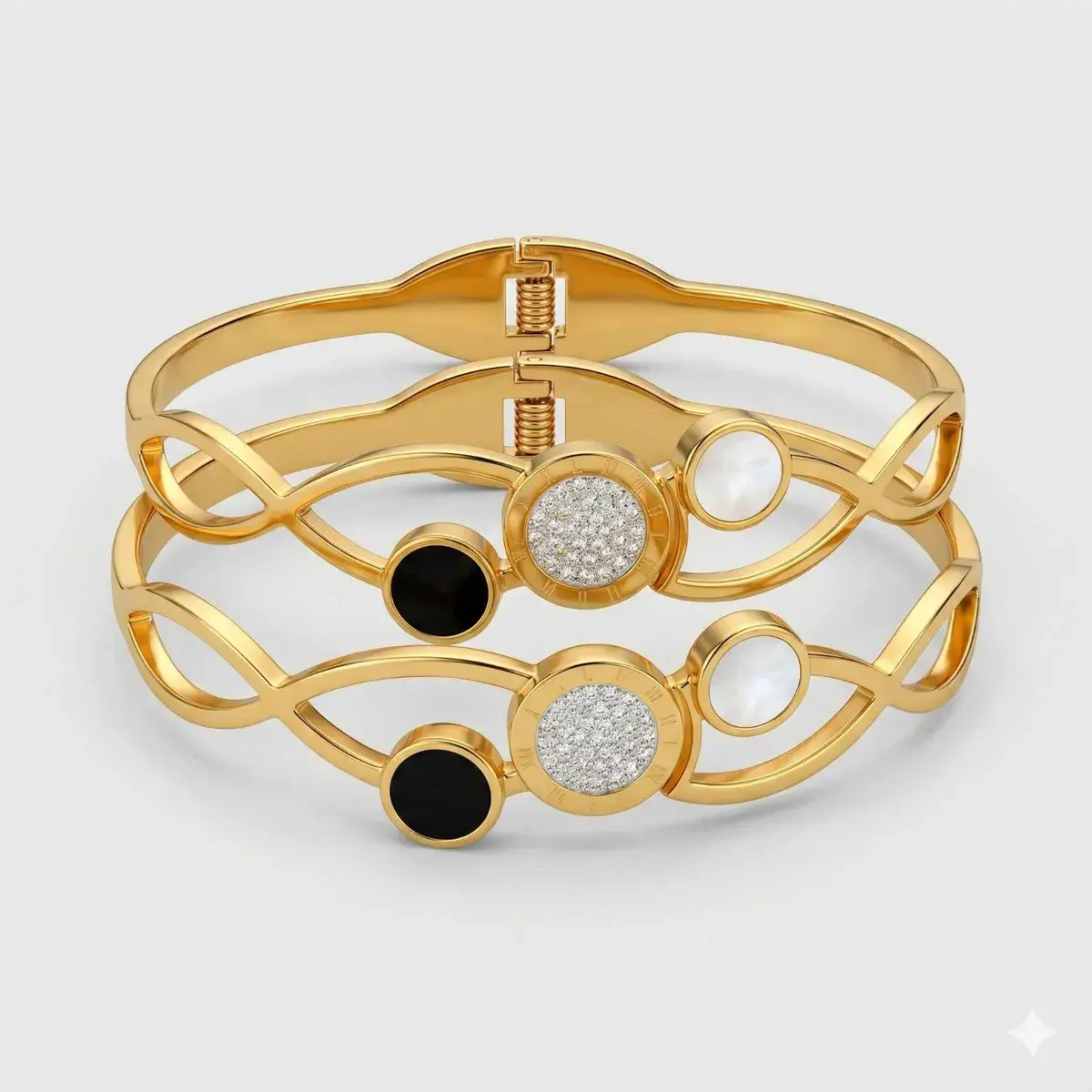 Elegant Gold-Tone Designer Kada Combo for Women