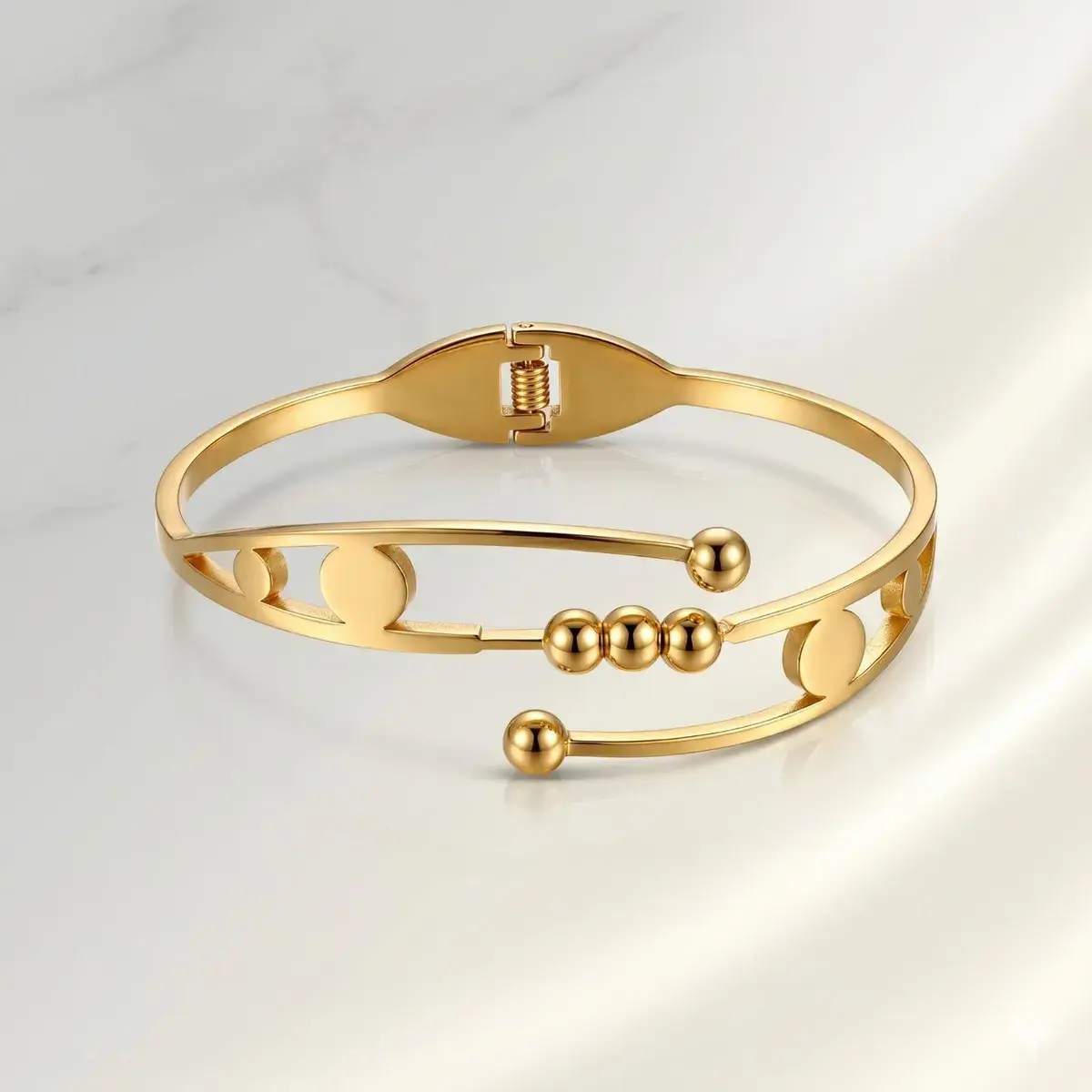 Golden Leaf & Bead Bracelet Combo for Women