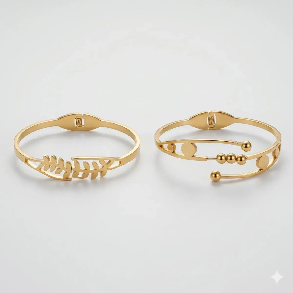 Golden Leaf & Bead Bracelet Combo for Women